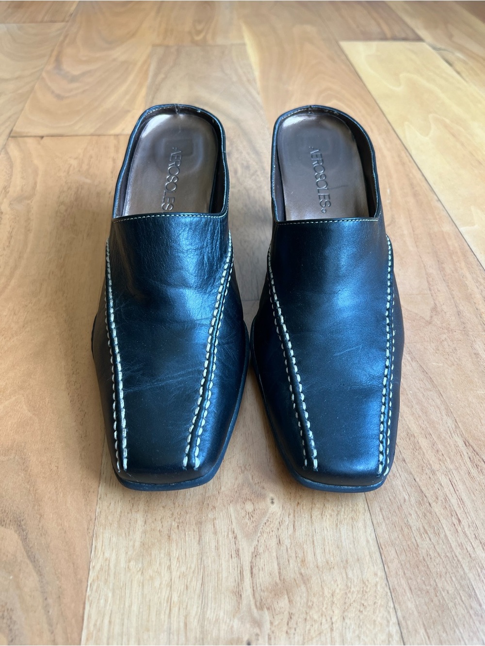 Women’s Size 7.5 Black Slip-On Mule Heels